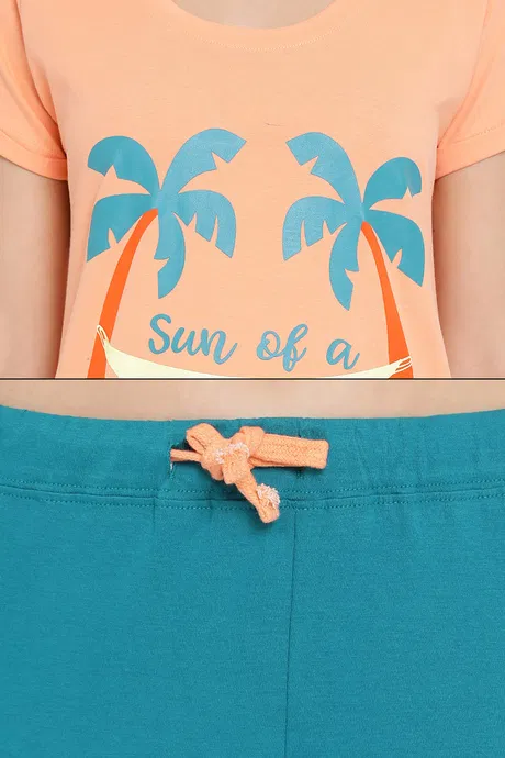 Cotton Pyjama set - Orange - Image 3