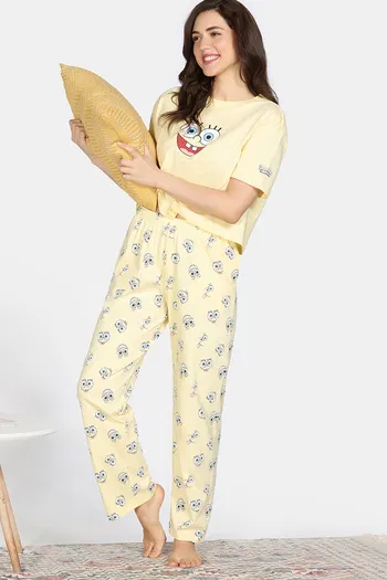 Mile Fashion Knit Cotton Pyjama Set - Popcorn - Image 2